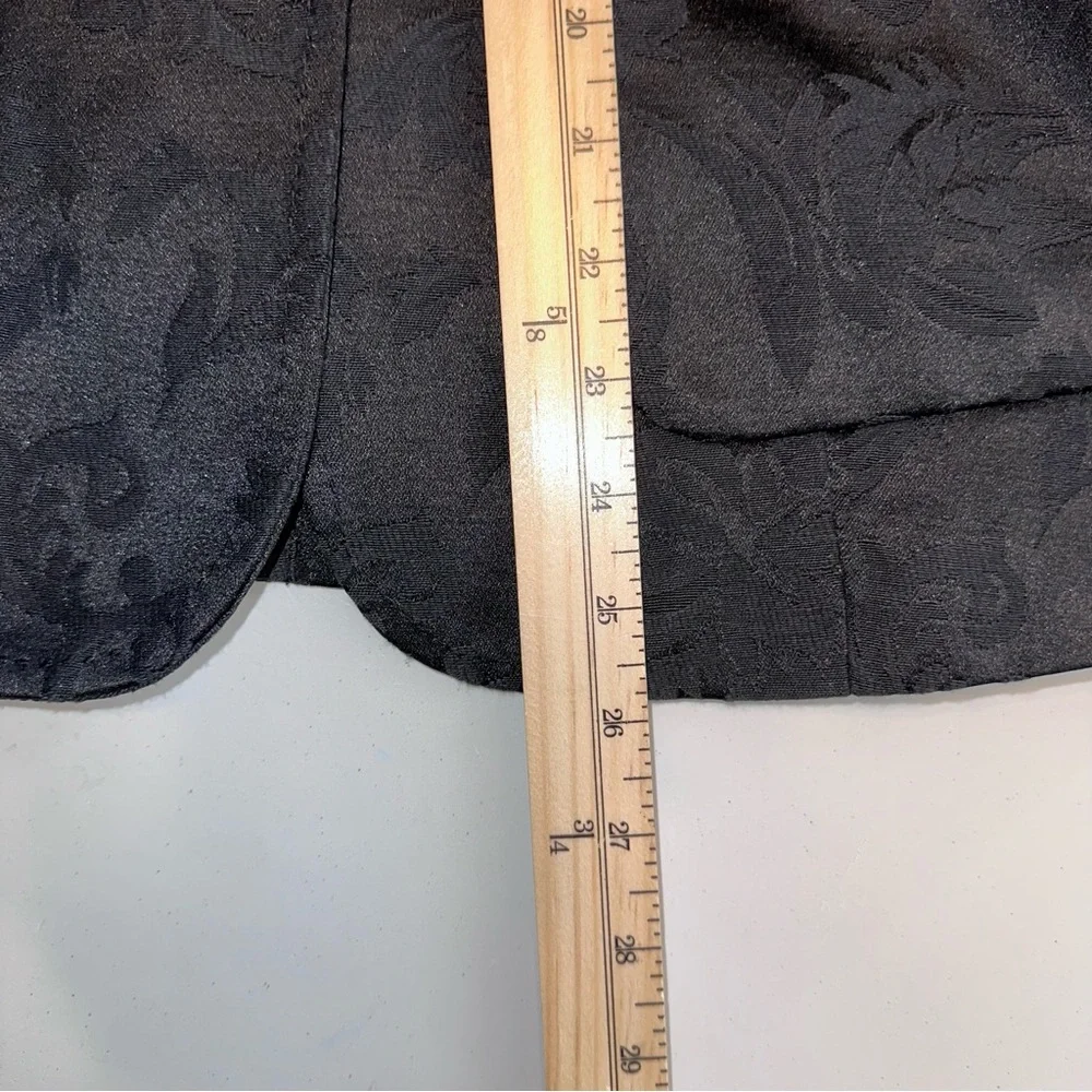 Coldwater Creek Black On Black‎ Jacquard Blazer Sz 8 Jacket Floral Chic Office